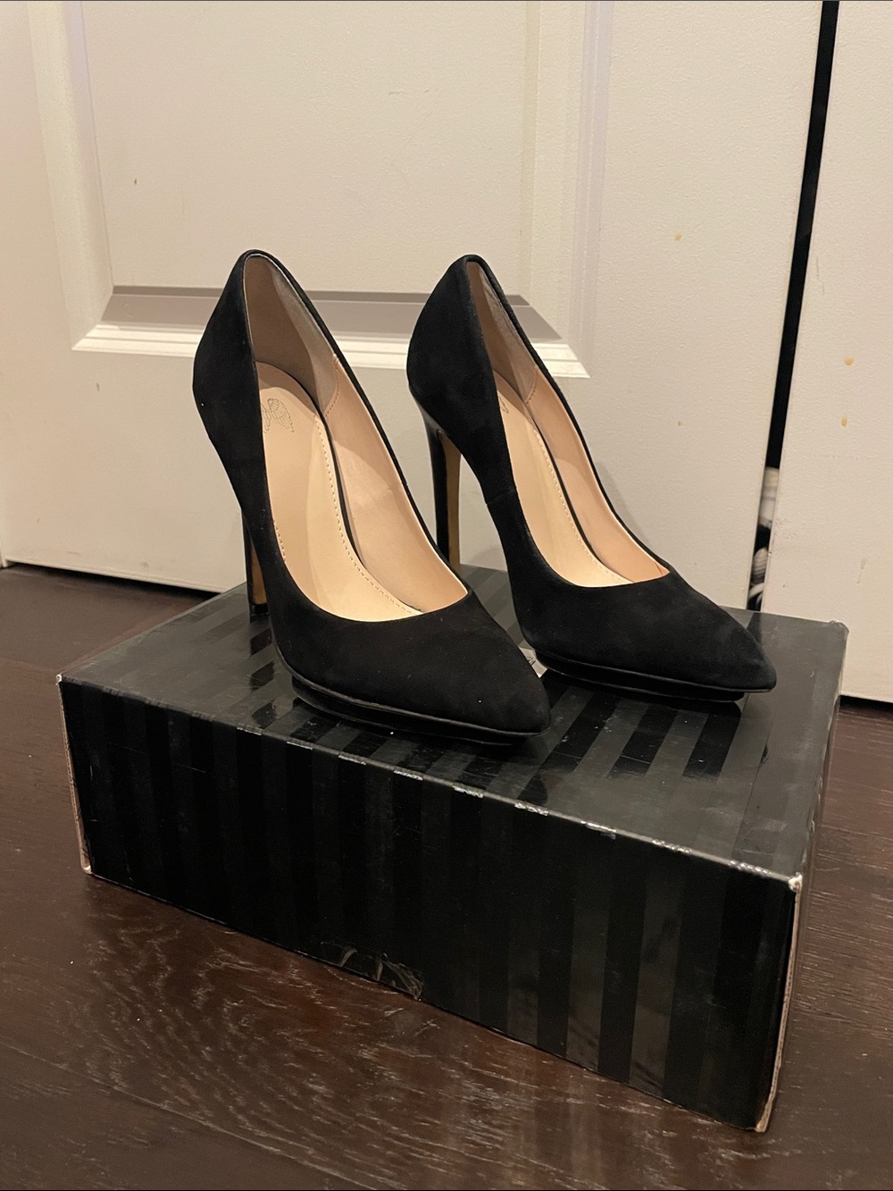 Victoria's Secret Black Suede Pointed-Toe Stilettos